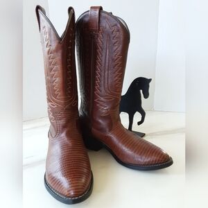 OUTDOORSMAN Cognac Lizard Western Boots Sz 41 (US 8-8.5)